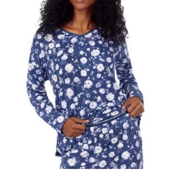 🆕NWT DKNY blue white sleep jogger pajama set with eye mask, Size XXL - Picture 3 of 5